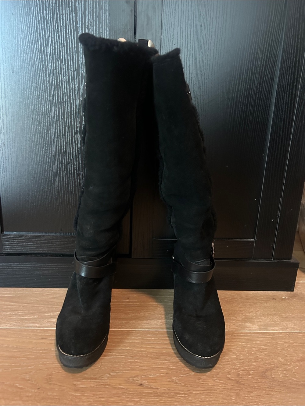 Black Suede Women's Knee-High Boots - Classic Winter Style Tory Burch